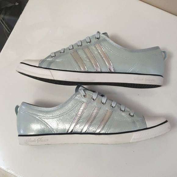 Vintage Adidas Sleek Series Sneakers Metallic Blue & Silver EUC - Picture 5 of 10